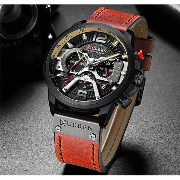 Mens Red/Black Luxury Business Watch